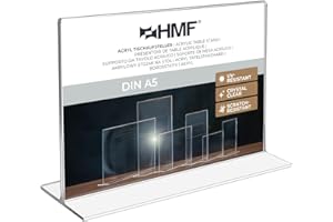 HMF 46924 Soporte de Sobremesa recto de Acrílico | DIN A5 Apaisado | Transparente
