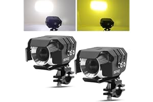 Biqiure 2x Motorcycle Driving Lights Mini LED Headlights Fog Lights 12W Spotlight LED Auxiliary Lights for Motorcycle Bike ATV UTV Truck SUV (Model B)