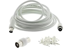 REULIN 3C2V TV Coaxial Cable 20M - Nickel Plated RF Coax Extension Lead for Freesat, Aerial Socket, Freeview, Sat,DVD,VCR,SKY, Smart U-HD TV, Virgin, BT, Antenna Box, Y Splitter, Signal Booster 20 Meter