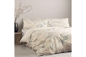 COTTON ARTean Funda Nórdica Cama 180 Ecuador satén algodón 200 Hilos Funda de edredón Reversible 260x240 + 2 Fundas de Almohada, Multicolor Cierre Botones