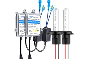 Chemini H7 55W HID Xenon Conversion Kit HID Ballast Replacement Extremely Bright Car Headlight Lamp Xenon Bulb Conversion Kit 6000K High Low Beam