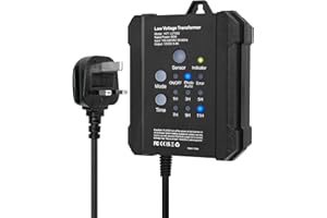 SMY Lighting 65W Power Supply Outdoor Low Voltage LED Driver with Timer and Photocell Sensor,230V AC to 12V DC Transformer Weatherproof for LED Landscape Lighting,Deck Lights,Spotlight, Pathway Light