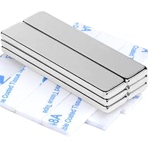 Lot De 12 Aimants Puissants En Néodyme 40x10x5mm, Autocollants, Pour Frigo, Tableau Blanc, Bureau - Alignement Magnétique Fort