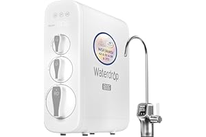 Waterdrop G3P600 Sistema de Ósmosis Inversa, Certificado NSF/ANSI 58 y 372, Sistema de Filtrado de Agua por Ósmosis Inversa, Reducción de TDS, 600 GPD, 2:1 puro a Drenaje, Grifo LED Inteligente