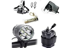 CONSTEFIRE Bicycle light Front,5X T6 bike lights (5 led,7000 Lumens Max.),Waterproof Mountain Bike Front Light with Rechargeable Battery Pack;,3 Modes head light Headlamp for Cycling Safety