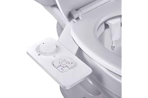Bidet Attachment for Toilet UK- SAMODRA Non-Electric Cold Water Bidet Toilet Seat Attachment with Pressure Controls,Retractable Self-Cleaning Dual Nozzles for Frontal & Rear Wash - White