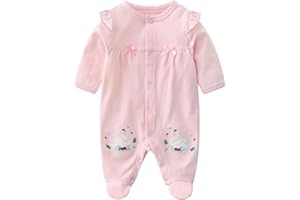 WYTBABY Neonata Pagliaccetto Bambino Tutina Cotone Pigiama Tuta Maniche Lunghe Body 6-9 Mesi