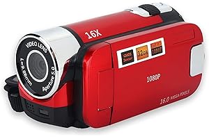 SOCOBETA Videocamera digitale Videocamera Videocamera 16x HD 32g Scheda di memoria esterna Rotazione di 270°