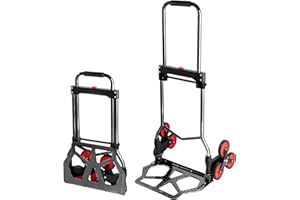 YEAUPE PRO Wózek transportowy, udźwig 80-100 kg, składany wózek transportowy, regulacja wysokości i wchodzenie po schodach do przeprowadzki i ciężkich przedmiotów, wózek schodowy z 2 linami