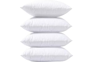 Phantoscope Pillow Inserts, Hypoallergenic 100% Virgin Fiber Square Form Microfiber Throw Pillow Inserts, Made in USA Couch Bed Pillows 45x45 cm, 18x18 Inch (Pack of 4)