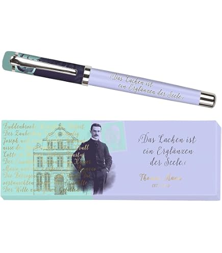 moses. libri_x - Penna roller Johann Wolfgang di Goethe, in metallo con mina blu, con citazione di Johann Wolfgang di Goethe, in confezione regalo, 1 pezzo