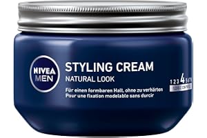 NIVEA MEN Styling Cream i 3-pack (3 x 150 ml), hårkräm för formbart grepp utan härdning, flexibel hårgel för en naturlig look