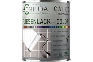 FARBMANUFAKTUR CONTURA NUR DAS BESTE FÜR IHR HOLZ Contura Fliesenlack 750ml. Glänzend Fliesenfarbe 20 Farben Lack Fliesen Wand Boden Bad Küche Wandfliesen Bodenfliesen (Lichtgrau RAL 7035, 750ml.)
