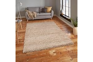 RUGS 4 SALE Rugs4Sale 5cm Thick Pile Shaggy Modern Area Rugs Living Room Home Decor Rug | Ideal For Bedroom, Hall, Kids Baby Room, Indoor & Outdoor Rugs Hallway Runners Carpet Mat(Light Beige 40x60cm)