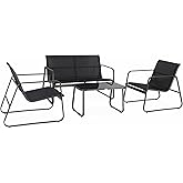 Set Salon De Jardin 3 Pièces KOMFOTTEU – 2 Fauteuils + Table Ronde, Empilable, Gris - 5