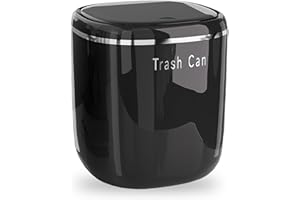 Gsrhzd Desktop-Mülleimer, Mini Süße Mülleimer, Tischmülleimer Mit Deckel, Tischabfalleimer, Papierkorb mit Deckel, für Zuhause Büro Wohnzimmer, Schwarz