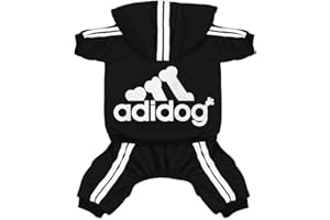 YOND Kleidung Französische Bulldogge Welpenkostüm, Overall, Chihuahua, Mops, Kleidung für kleine und mittelgroße Hunde, Welpen, Hoodies-Schwarz, Größe XXL
