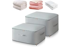 WILLONG Ultra Space Saving Self Compression Organizer,Quilt Compression Storage Bags,Storage Bag for Duvet and Clothes(Grey,L+XL)