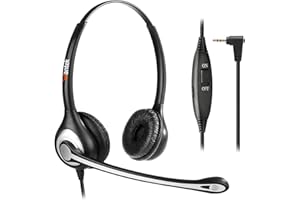 Auriculares de Teléfono de 2,5 mm con Cancelación de Ruido Micrófono y Control de Volumen, Wantek Auriculares de Teléfono Fijo Inalámbrico para Gigaset C530 S850 CL660 Cisco Polycom DECT Hogar Oficina