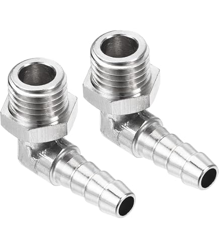 Kit 4 Raccordi A Gomito In Ottone Filetto Maschio G1/4 Per Tubo 6-10mm