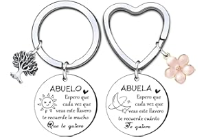 KJKJKJ Llavero La mejor Abuela y Abuelo Llavero Regalo para Abuelos Regalos Cumpleaños Regalos Aniversario Regalos Navidad Lo más adecuado para dar a los abuelos