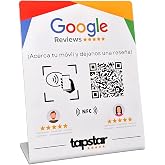 TAPSTAR Support Reviews Google NFC and QR - Stand to Get Reviews - Poster NFC QR Reviews Google - Compatible with Android &amp; i