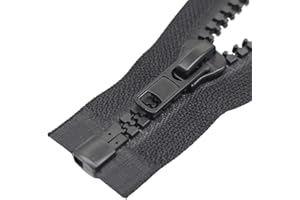 ByaHoGa 2 Stück #10 Große Reißverschluss Kunststoff teilbar Reißverschluss für Jacken Nähen Mäntel, Schwarz RZ (65 cm)