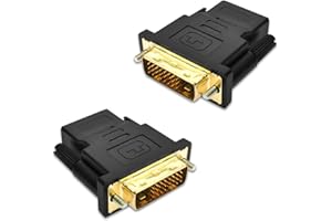 Neoreser Lot de 2 adaptateurs DVI vers HDMI, transmission de signal Full HD 1080p, connecteur HDMI vers DVI (24+1)