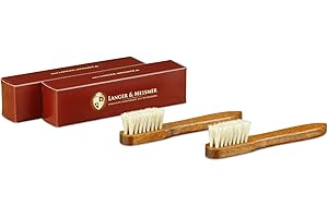 LANGER & MESSMER EXKLUSIVE SCHUHMODE HEIDELBERG Langer & Messmer kit de 2 cepillos para zapatos hechos de 100% de crin de cavallo - el cepillo ideal para la suela y el talón (blanco/blanco)