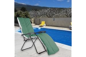 Eurotextiles Sun Lounger Cushion Only in Lush Green - Fits Most Loungers