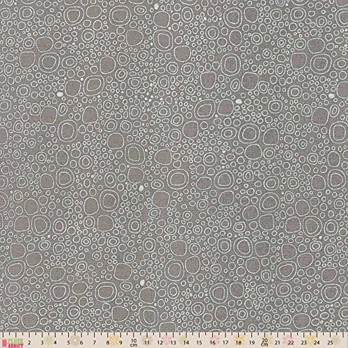 Cotton Fabric - Fat Quarter - Ella Blue - Hello Blossom - Raindrops Grey
