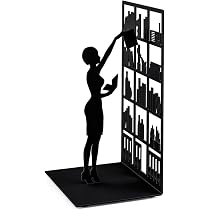 Lot De 6 Serre-Livres En Métal - Motif Arbre De Vie, Noir, Pour Bibliothèque Ou Bureau - 6