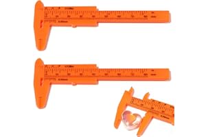 MEIN HERZ 2 Stücke DIY Kunststoff Messwerkzeuge Messschieber Mini Schiebe-Messschieber Messschieber Messwerkzeug Lineal 80mm, Geeignet für die Messung von Tasten, Jade, Schmuck (Orange)