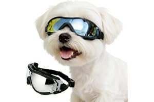 Namsan Hundglasögon för Små Hundar Hundskyddsglasögon Vindskydd/Ögonskydd/UV-skydd Hundsolglasögon med Justerbar Bandfäste