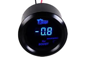 Mintice 2" 52mm Noir Voiture Moteur Numérique Lumière Bleue de LED Bar Manomètre Turbo Mètre Jauge