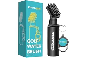 ZWOOGYM Pro Golf Club Cleaner Set, Water Brush with Holder Clip and 4oz Bottle, Golf Groove Sharpener, Suitable for U and V Grooves
