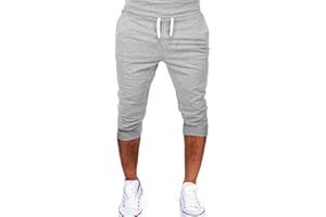 SUSENSTONE Pantacourt Sport Homme Pas Cher Fashion Confortable Slim Jogging Fitness Couleur Unie LâChe Cordon De Serrage Pantalon Court