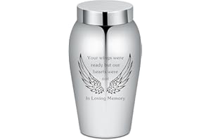 MEMORIAL JEWELRY 7.48/8.26/9.25 Inch Large Urn for Ashes Stainless Steel Large Urn CremationUrn for Ashes Large urn Memorial Keepsake Urn Ashes Holder for Family & Loved Ones-In Loving Memory