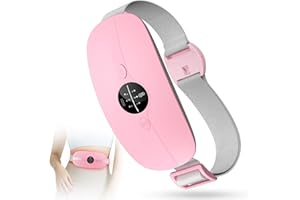HZD Coussin Chauffant Menstruel, Ceinture Chauffante Ventre Coussin de Massage Chauffant, 3 Niveaux de Température 3 Modes de Massage pour Soulage les Douleurs Abdominales Menstruelles (Rose)