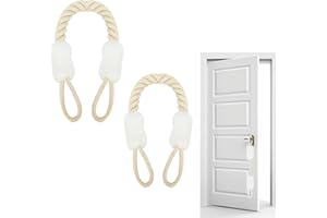 LANZLC Türkordel Klemmschutz 2 Set Türseil Klinke Türstopper Seile Klemmschutz für Türen Türkordel Weiß, Türschnüre Türgriff Schutz 60cm für den Schutz von Fingern und Haustieren, Baumwolle/Polyester