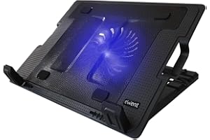 EWENT EW1258 - Support pour ordinateur portable 17" avec système de refroidissement et sélection de l'angle de vue