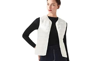 PEUIGNAO Piumino Smanicato Donna Gilet Piumino Donna Leggero Corto Gilet Imbottito Piume Donna Corti Giubbotto Gilet Piuma Imbottiti Donna Oversize Giacca Piumini Senza Maniche Donna Invernali Taglie Forti