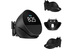 EDUP HOME Echo Spot Support mural – Accessoires Alexa Echo Spot ABS avec gestion des câbles pour Amazon Echo Spot (version 2024) (Noir)