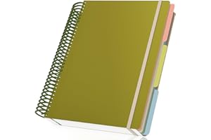 Yarotm Taccuino A4 Spirale - Quaderno Appunti a Righe 23.5x29.8cm - 90GSM Block Notes A4 - Quaderni a Spirale Verde Chiaro - Diario di Viaggio 120 Fogli/240 Pagine, Copertina Morbida e Spirale