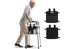 ‎SUPREGEAR supregear Walker-Seitentasche, wasserabweisender Zubehörkorb für Faltrollatoren, leichter Freihand-Aufbewahrungsträger, universelle Größe für Senioren, Schwarz