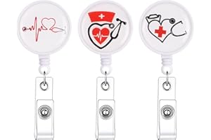 Vicloon chowany kołowrót z odznaką, 3szt. chowany klips do odznak uroczy uchwyt na identyfikator pielęgniarek i nauczycieli