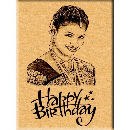 Incredible Gifts India Incredible Birthday Gift - Engraved Wooden Photo Plaque (5x4)
