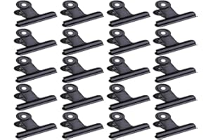Anlising 20 Pièces Noir Bulldog Petits Clips,Pince en Métal,Pinces à Dessin,Métal Binder Clips,Trombones de Bouledogue,Charnière Pinces,pour Sacs de Nourriture, Photos,Fournitures de Bureau à Domicile