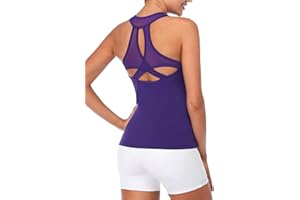 ATTRACO Women's Workout Tank Tops Open Back Running Shirts Sport Yoga Gym Tops