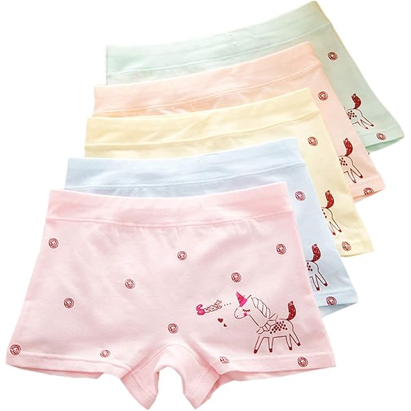 Culottes Fille Coton Lot De 8 - Imprimés Animaux, élastique Confortable, Tailles 2-10 Ans